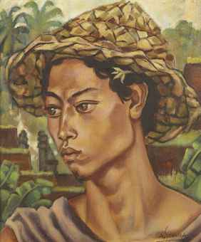 A Balinese boy with a sun hat A Balinese boy with a sun hat